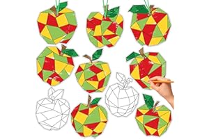BeYumi Coloring Apple Craft Kit - 83Pcs Back to School Color Your Own Apple Kit for Kids End of Year Student Gifts First Day of School DIY Geometric Apple Cards School Classroom Party Activity Decor