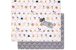 Odorless Premium Foam Foldable Baby Play Mat 71" X 59", Extra Large Thicker Activity Playmats for Babies,Toddlers, Infants, S