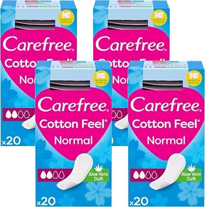 Carefree Panty Liners Aloe Breathable 4 Pack 20 Liners each