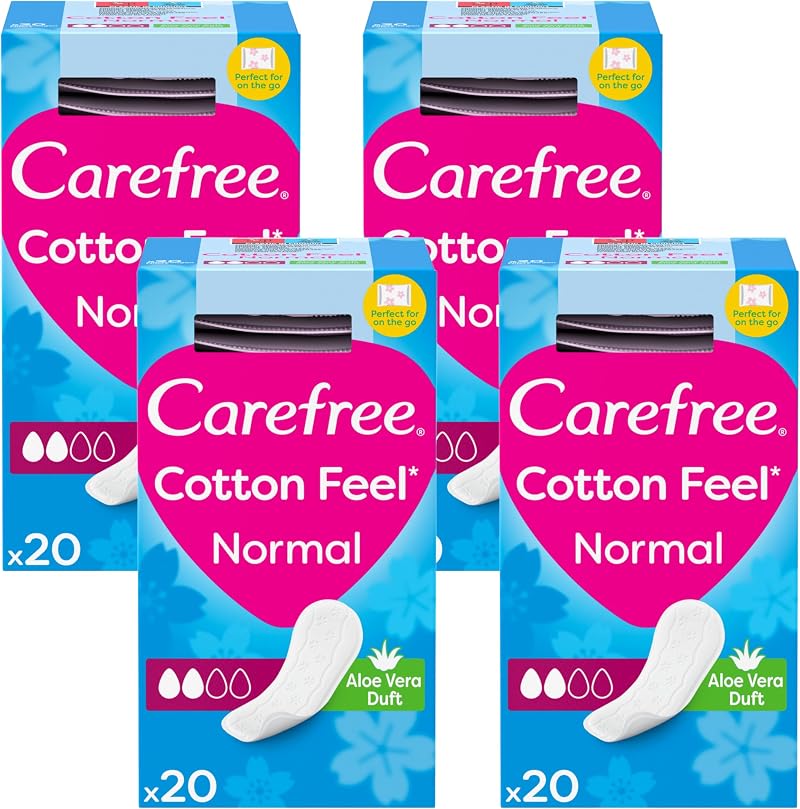 Carefree Panty Liners Aloe Breathable 4 Pack 20 Liners each