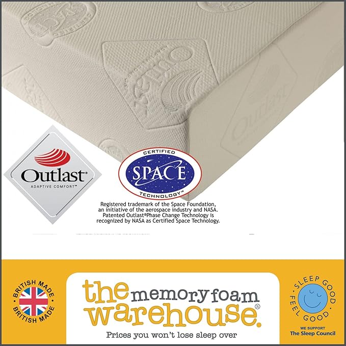 Double Premium Outlast 800 Memory Foam Mattress Amazon.co.uk Kitchen