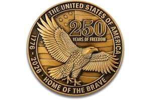 USA 250th Anniversary Commemorative Zinc Alloy Coin - United States of America Liberty & Courage 1776-2026