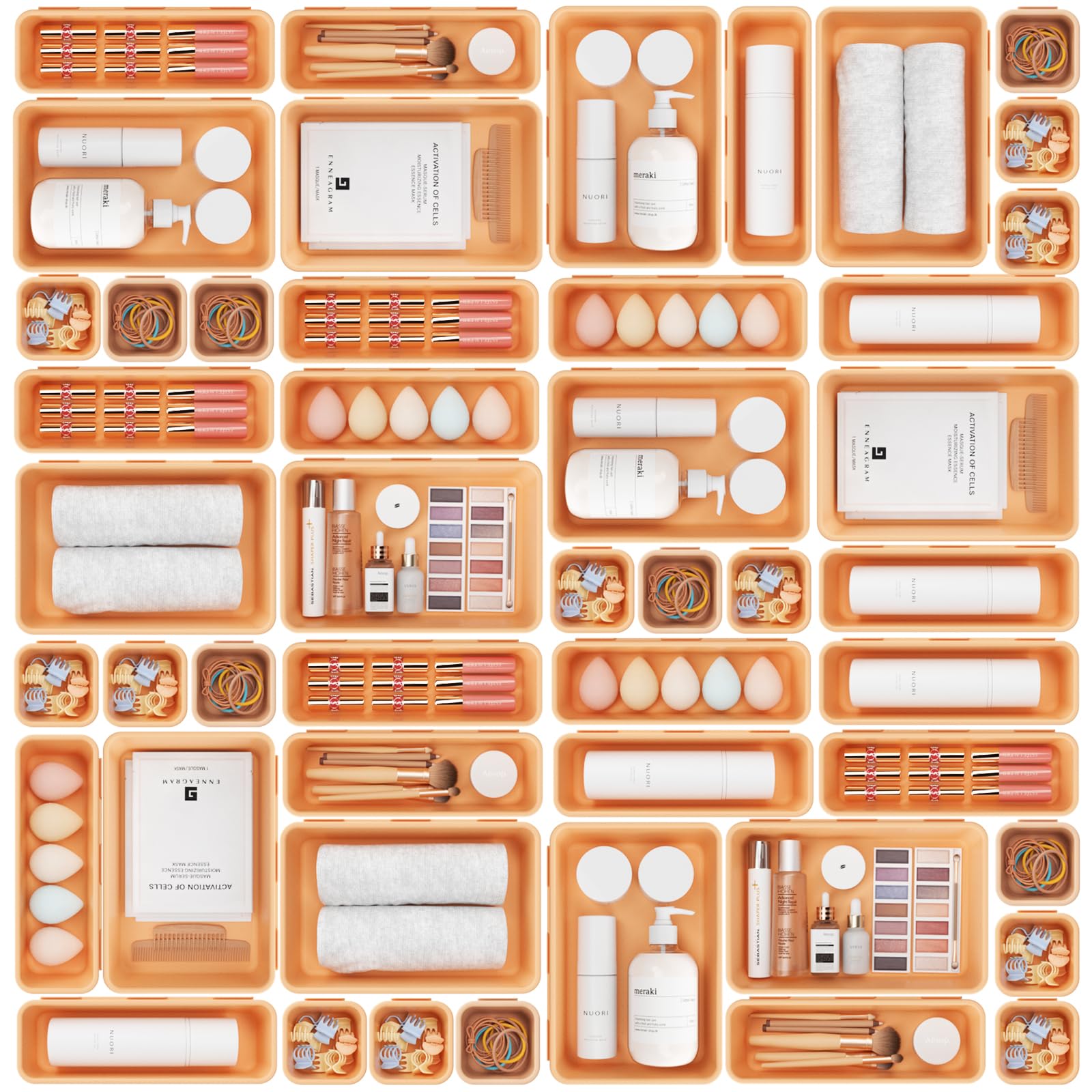 Photo 1 of A-LUGEI?????? & 5 Size?Tool Box Organizer Tray Divider Set,?Orange?Desk Drawer Organizer, Garage Organization and Storage Toolbox Accessories Rolling Tool Chest Cart Cabinet WorkBench Small Part