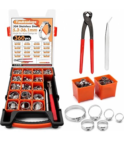 Breeze 4005 Make-A-Clamp Kit – 100 Ft Stainless Steel Band + 10 Splices, 1/2" Wide, Custom Hose Clamps For Securing, Mounting & Strapping