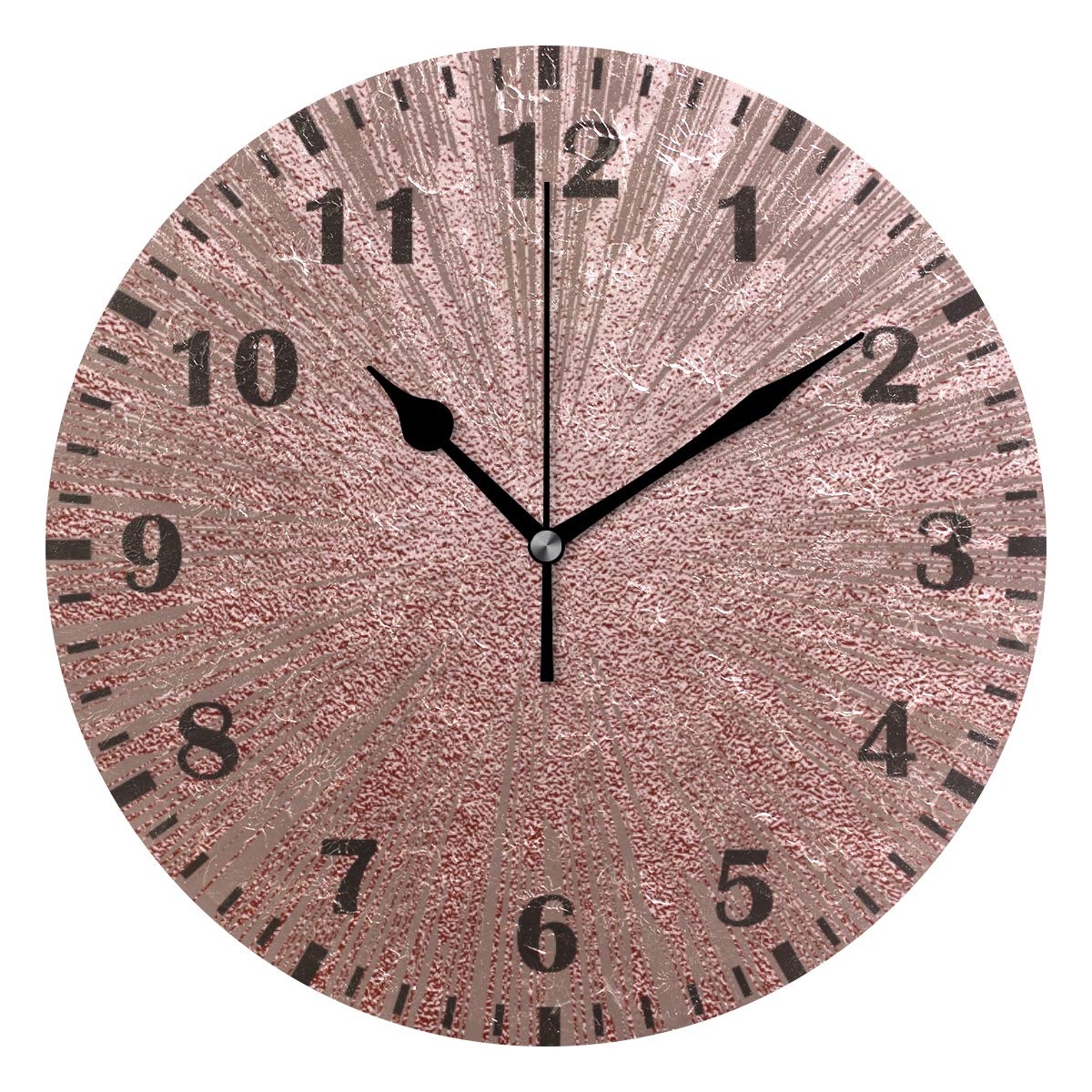 Mnsruu Rose Gold Wall Clock for Bedroom Living Room Kitchen School Office, Non-ticking Silent Round Clock,9.8 Inches (25cm,Gold)