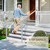 CO-Z Stainless Steel Handrail 120x90 cm Indoor Outdoor 3-4 Steps view 4
