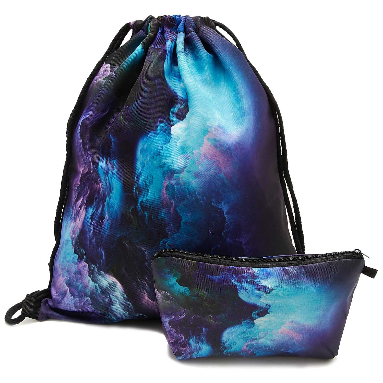 TUONROAD Turnbeutel Junge,PersöNlichkeit Rucksack Turnbeutel Set,Nebel Drucken Rucksack Mit Kordelzug