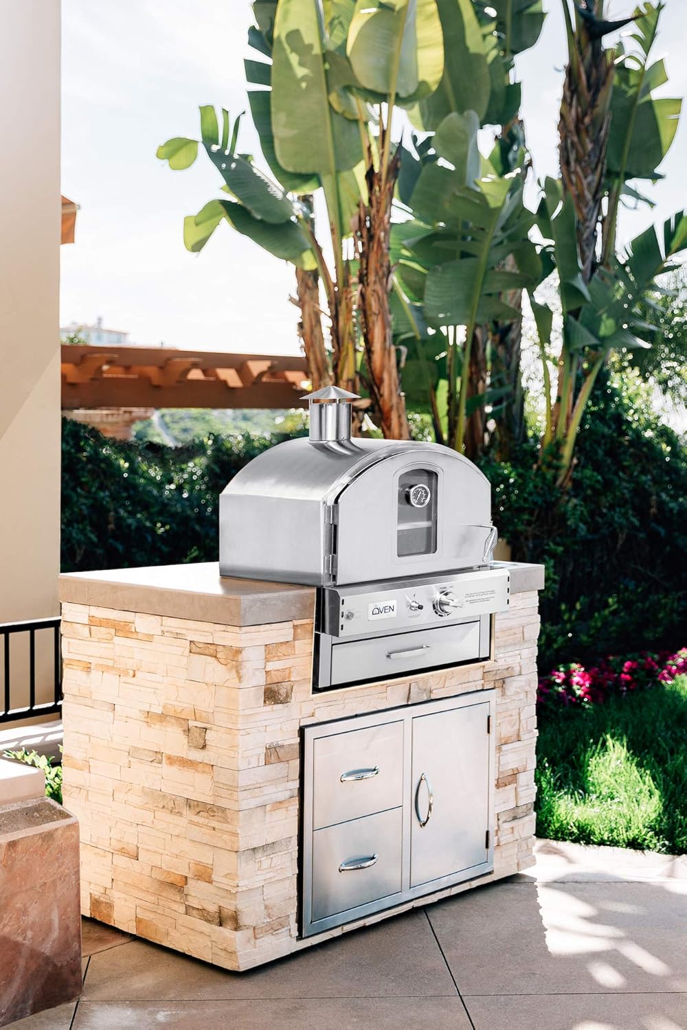 Summerset The Oven Outdoor Built In Or Counter Top Large Capacity Gas Oven With Pizza Stone And Smoker Box 304 Stainless Steel Construction Natural Gas Garden Outdoor Amazon Com