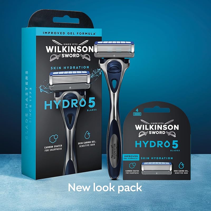 Recargas de navalha Hydro 5 masculinas, embalar 4 unidades
