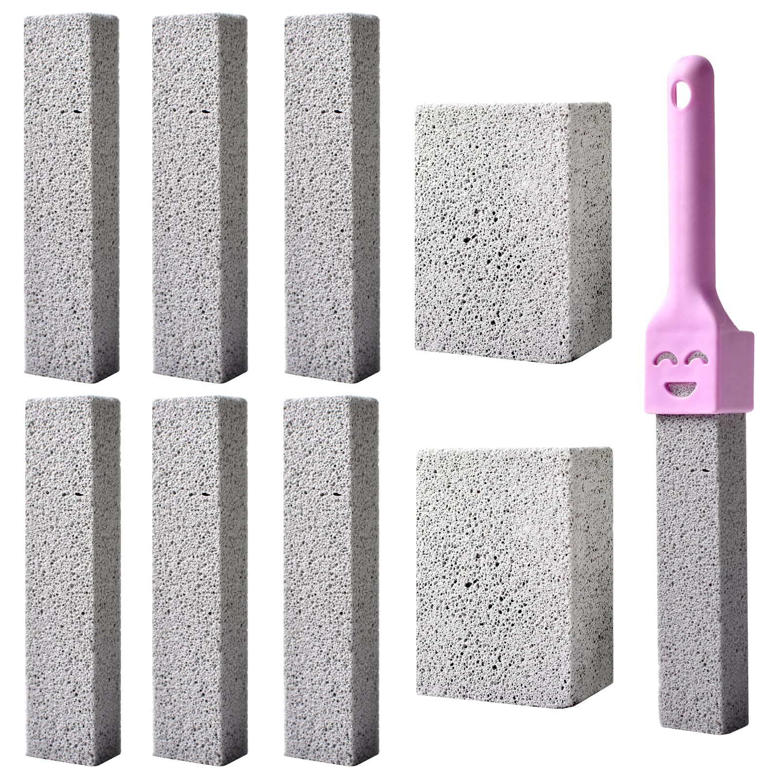 Photo 1 of 9 Pack Pumice Stone for Cleaning with Handle, Multi-Functional Grill Stone Cleaning Block Toilet Pumice Stone Cleaning Stone for Cleaning Toilet Bowl, Swimming Pool, Sink, Bathtubs, Grill