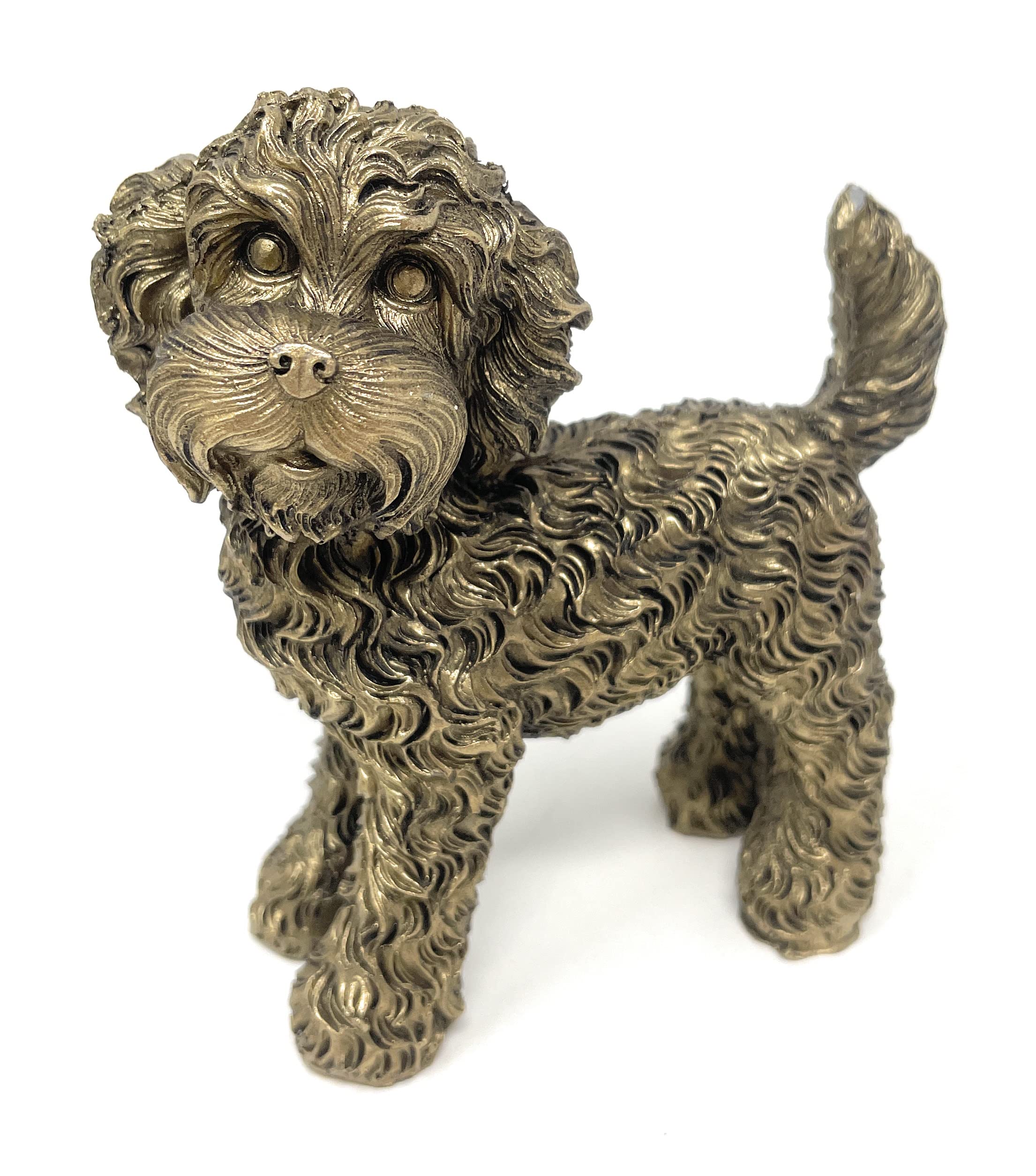 Cockapoo Standing Dog Ornament Bronze Coloured 10 CM