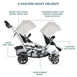 Dream On Me Track Tandem Double Umbrella Stroller