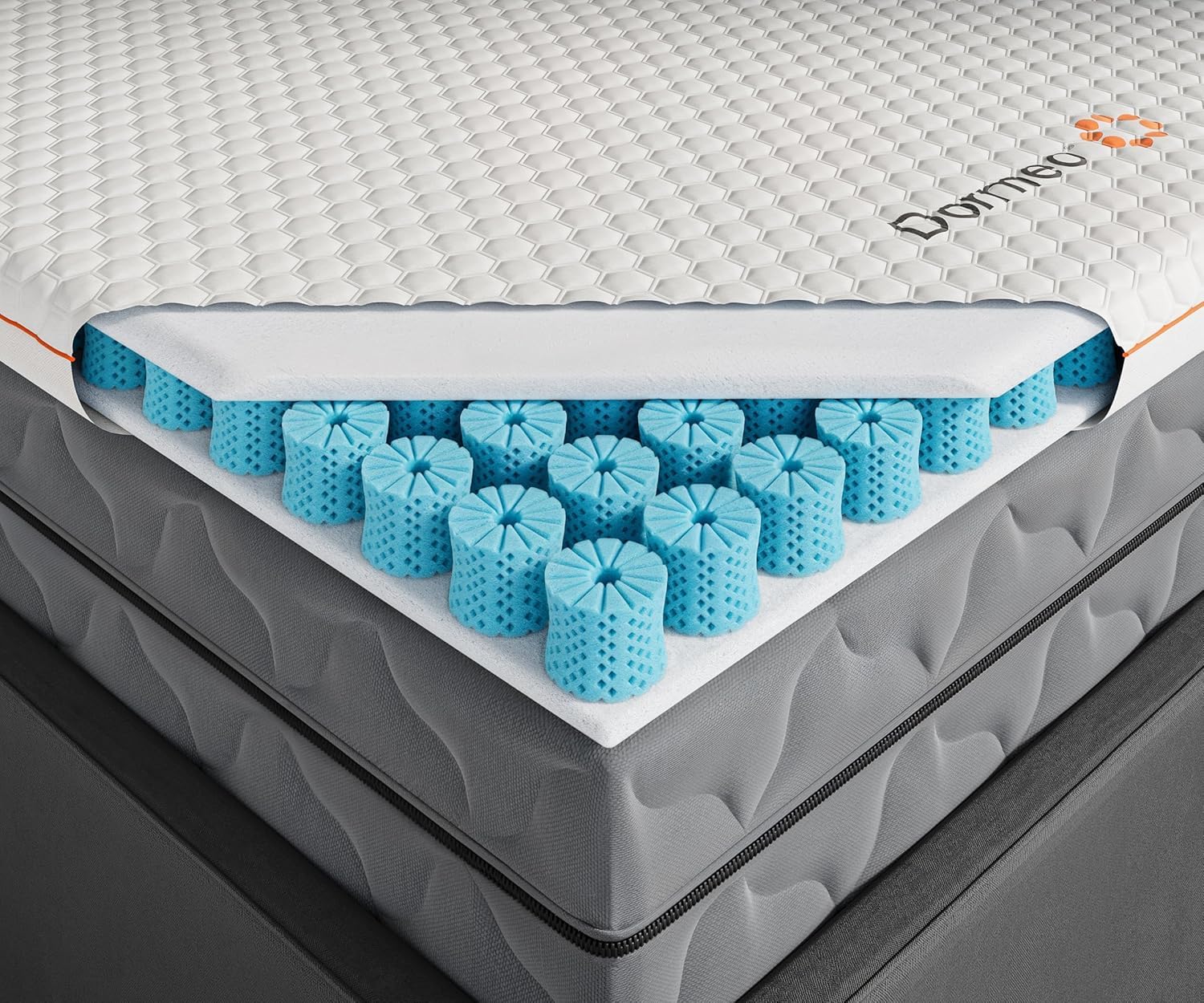 Photo 1 of Dormeo Premium Queen Cooling Mattress Topper - 3-Zone Octaspring? Technology for Optimal Back Support, Anti-Slip Bottom