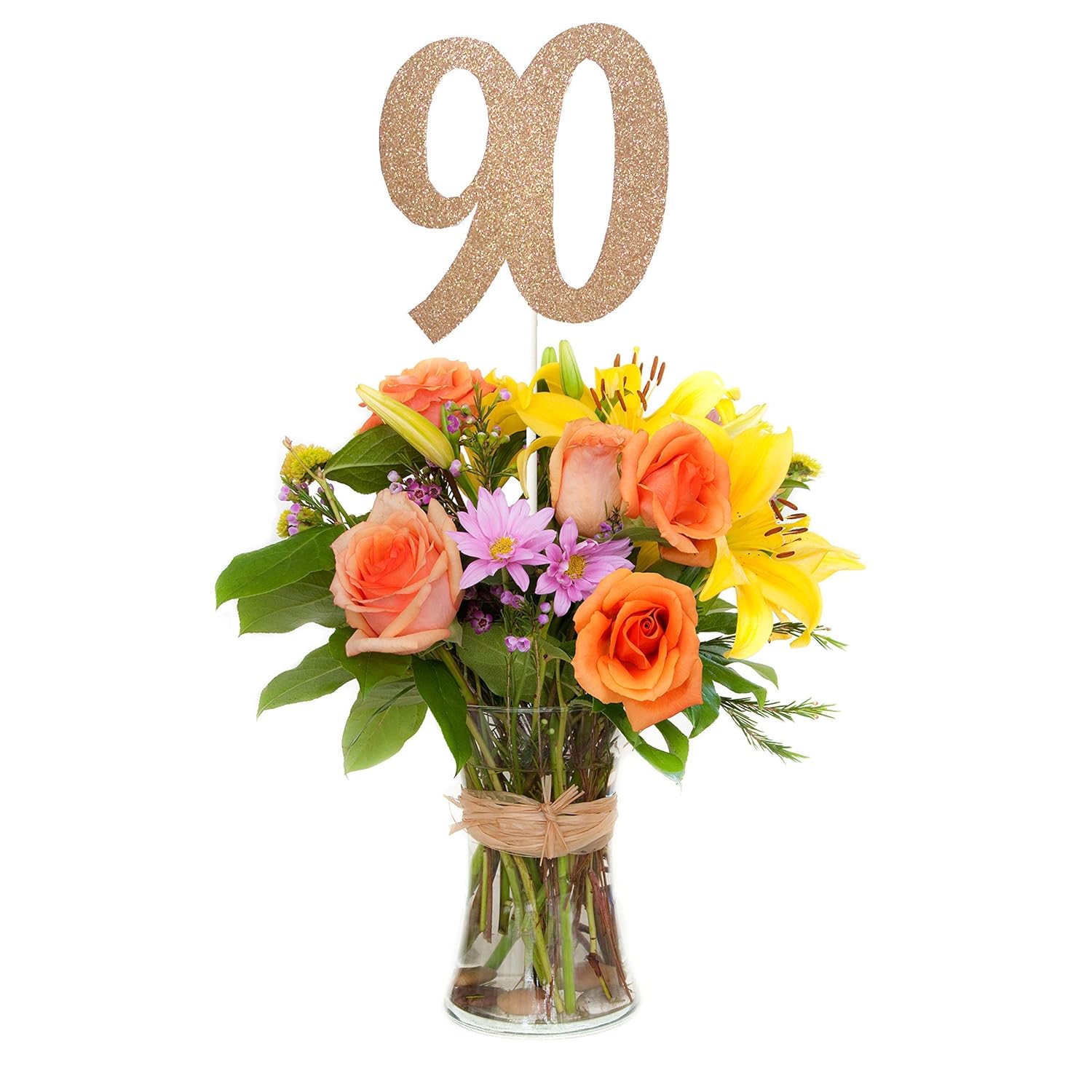 Number 90 Glitter Centerpiece Stick, 90th