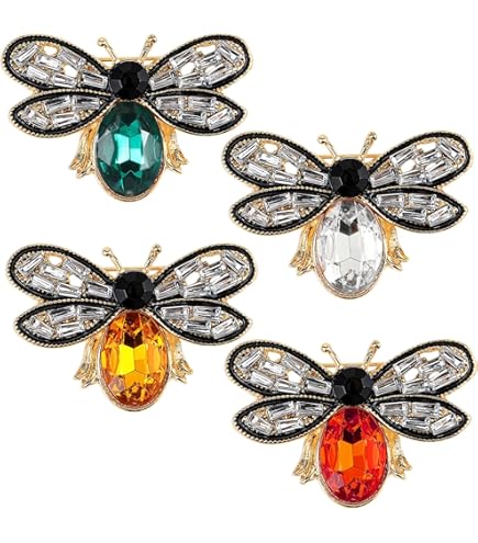 Acxico 2Pcs Vintage Simulato Strass Perla Bee Pin Spilla Antico Pin Spille Donne Pin Pin Honeybee Costume Gioielli Regali Creativi