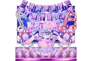 Hunters Birthday Decorations Movies Theme Birthday Party Supplies for Girls (Purple)