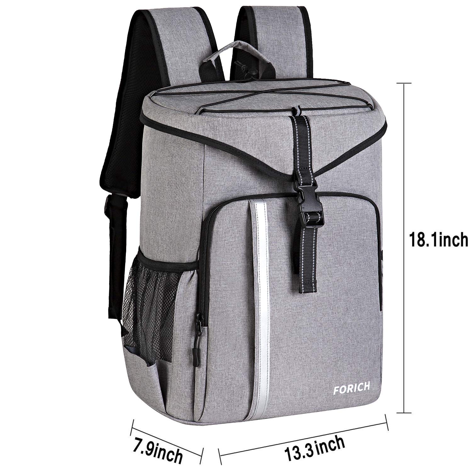 FORICH Backpack Cooler Leakproof Insulated Waterproof Backpack Cooler Bag, Lightweight Soft Beach Cooler Backpack for Men Women to Work Lunch Picnics Camping Hiking, 30 Cans