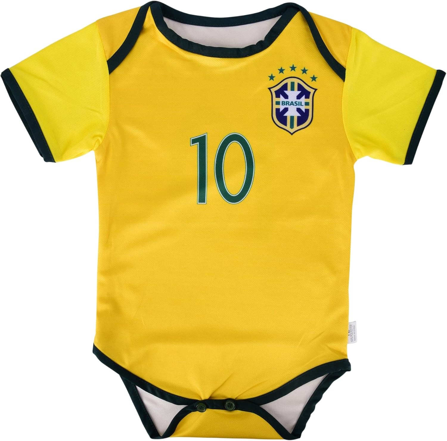 Baby Neymar Jr 10 Brazil Soccer Jersey Baby Infant and Toddler Onesie Romper Premium Quality