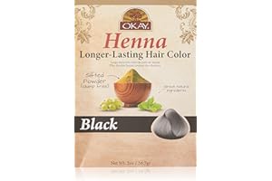OKAY Pure Naturals Henna Hair Dye - Natural Black Henna Hair Dye with Indigo for Men and Women, Powder to Cover Gray Color, Beard Tint, Easy to Use Coloring - Black, 2 oz (Pack of 1)