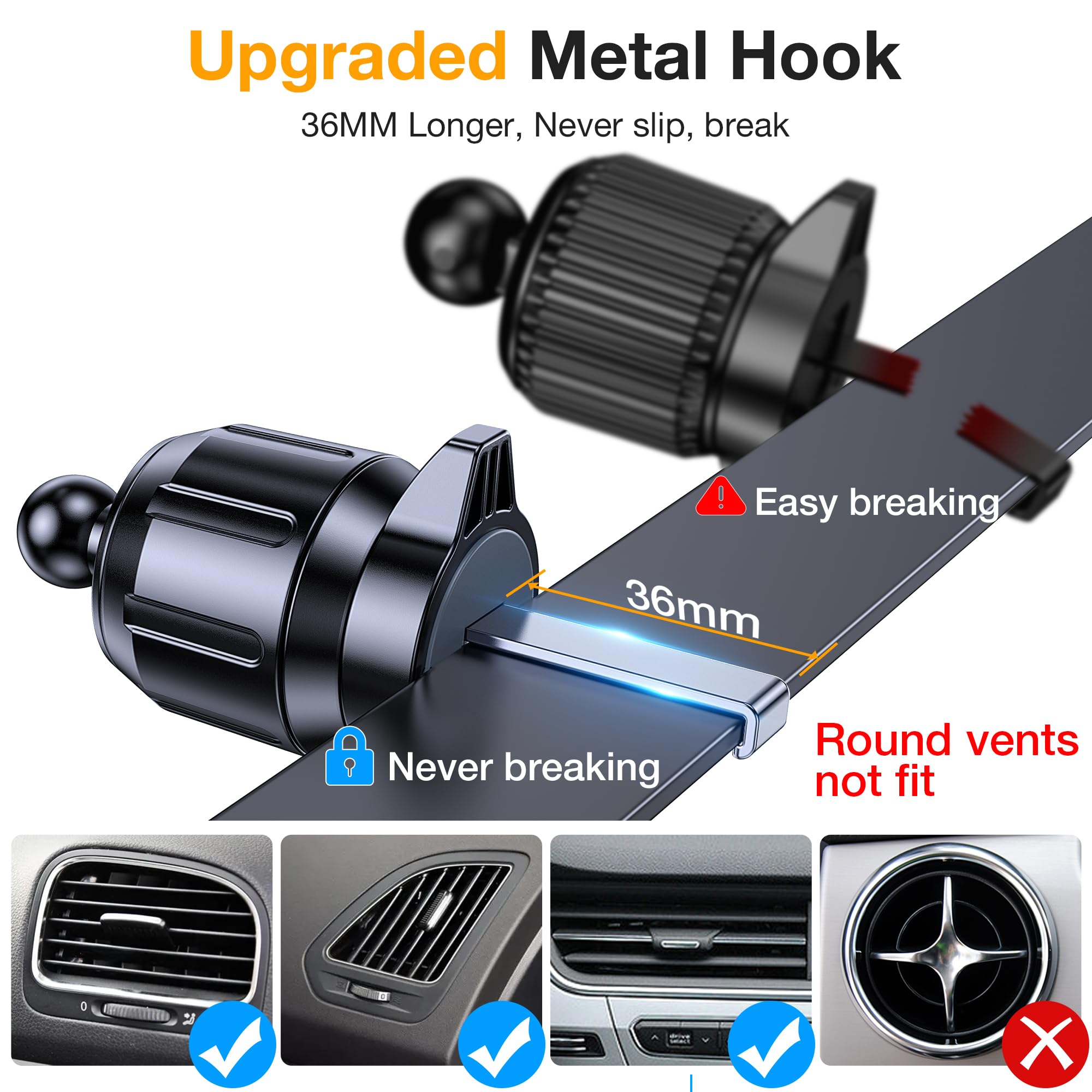 Romuto Phone Holders for Your Car Phone Holder Mount【Super Suction】Cell Phone Mount for Car Accessories for Women Men Dashboard/Windshield/Vent Truck Stand Wall Mounts for iPhone 17 Pro Max 16 Samsung