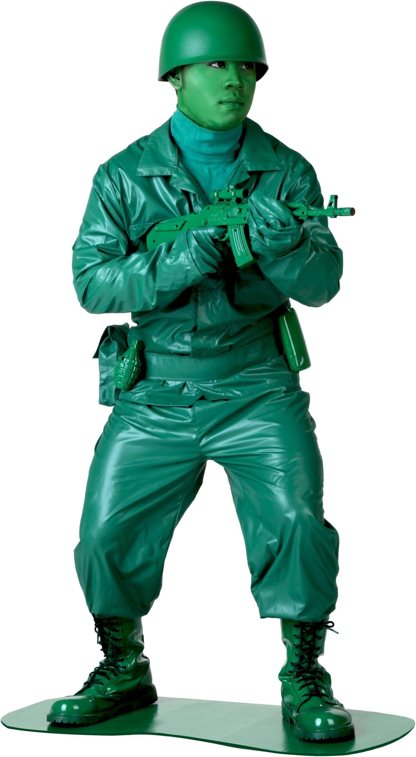 Men's Plastic Army Soldier Costume Adult Green Army Man Costume