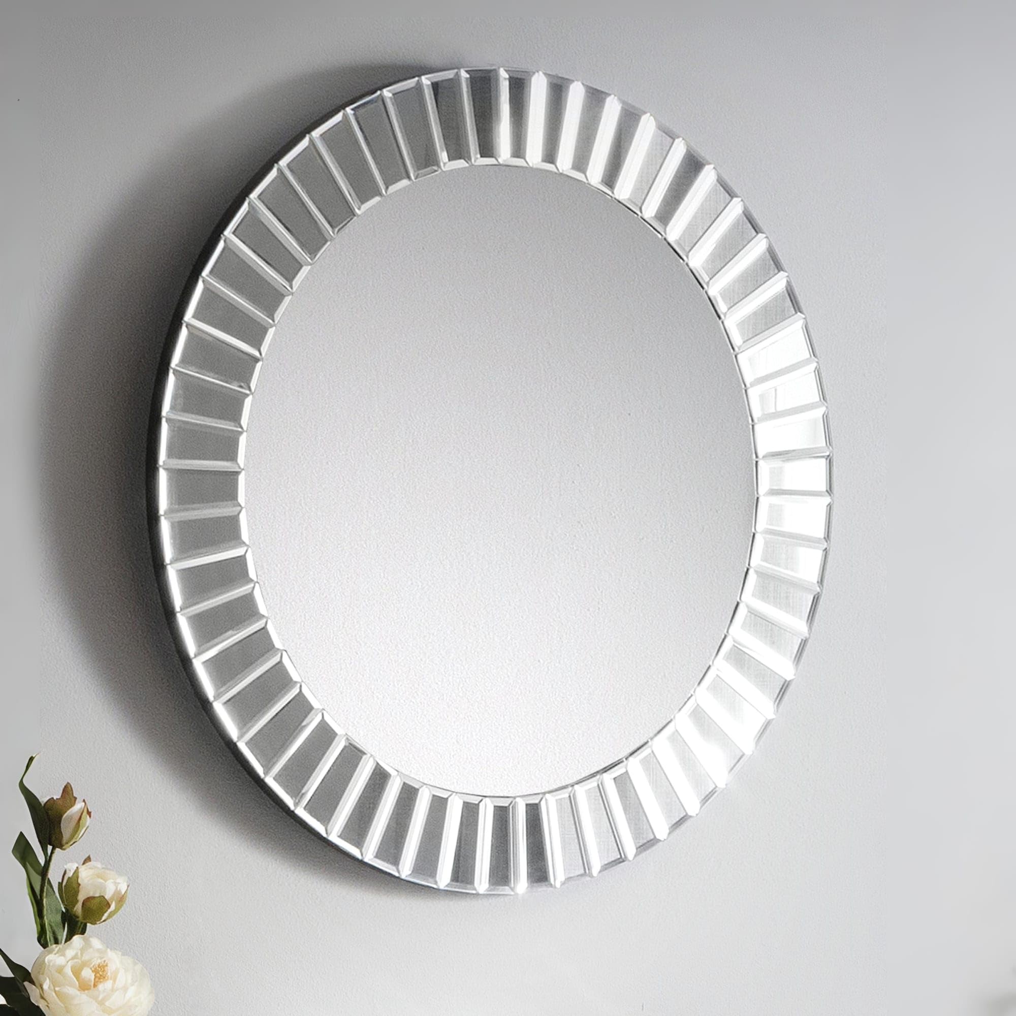 Julian Bowen Sonata Round Wall Mirror, Glass,Height: 60, Width: 60, Depth: 2cm