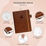 Clever Fox Password Book with Alphabetical Tabs Brown Small Pocket Logbook view 2