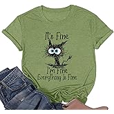 Fine Funny Cat Printed Women's Short Sleeve T-Shirt