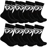 Faytark 8 Pairs Groomsmen Socks Groom Best Man Black Cotton Novelty Socks for Wedding Proposal Gifts