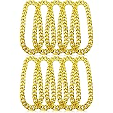 LSLYHTC Hip Hop Chain Bulk, Plastic Costume Rapper Chain Fake Necklace for Men Women 80s 90s Jewelry Punk Style, 31 Inch