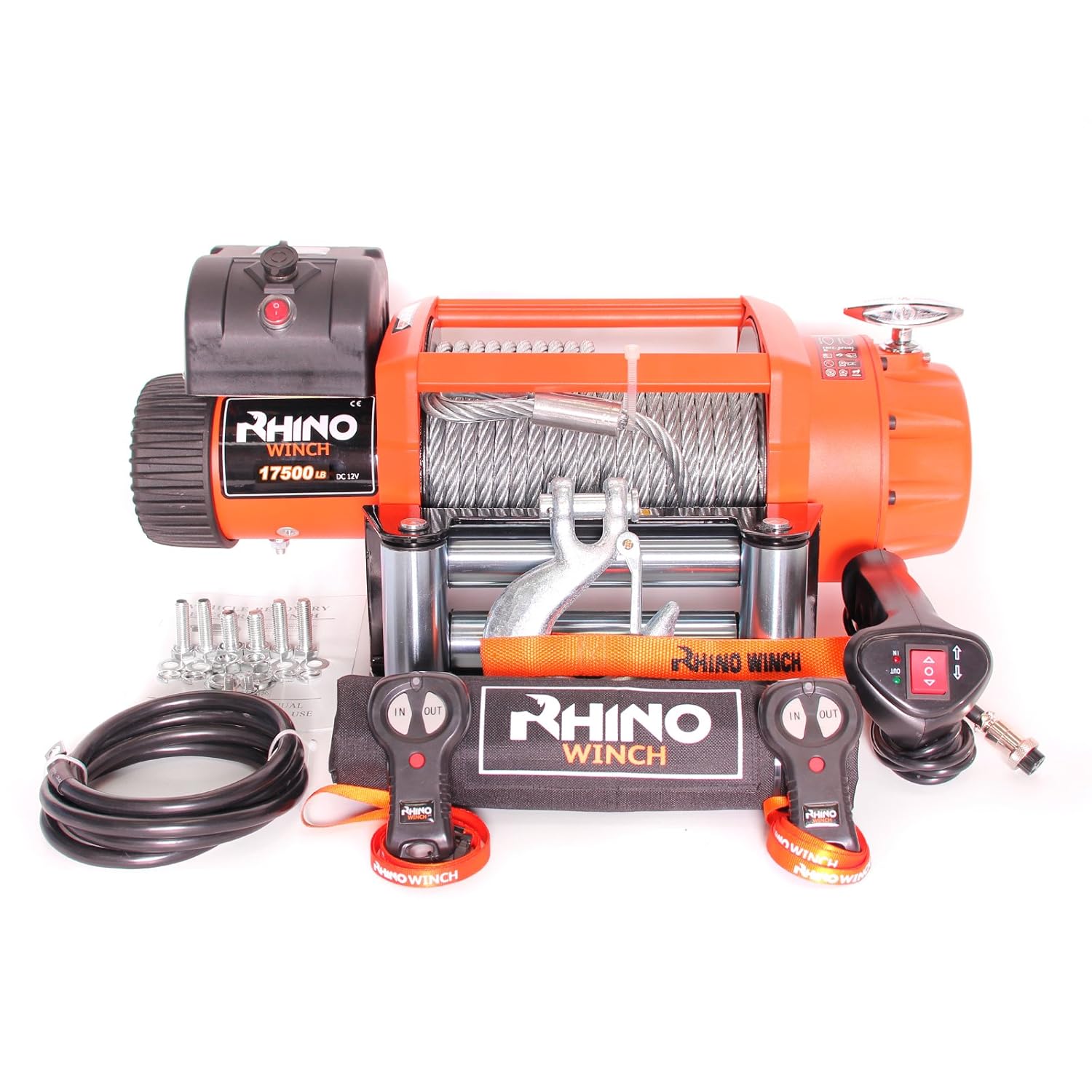 Rhino Electric Winch Wireless Recovery 24v 17500Lb / 7940Kg Amazon.co