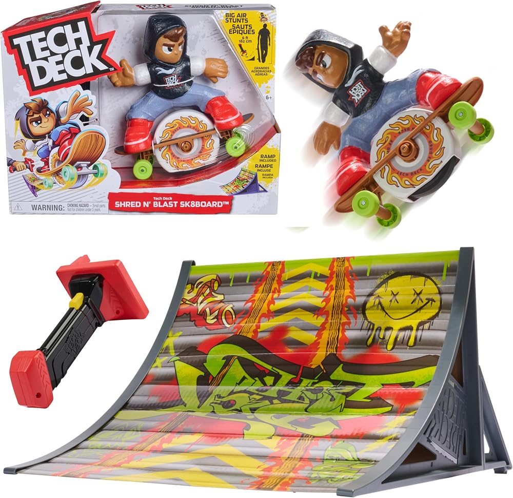 Tech Deck Shred N Blast Motorized Finger Skateboard Toy