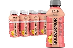 BODYARMOR LYTE Sports Drink Low-Calorie Sports Beverage, Peach Mango, Coconut Water Hydration, Natural Flavors With Vitamins, Potassium-Packed Electrolytes, Perfect For Athletes, 12 Fl Oz (Pack of 8)