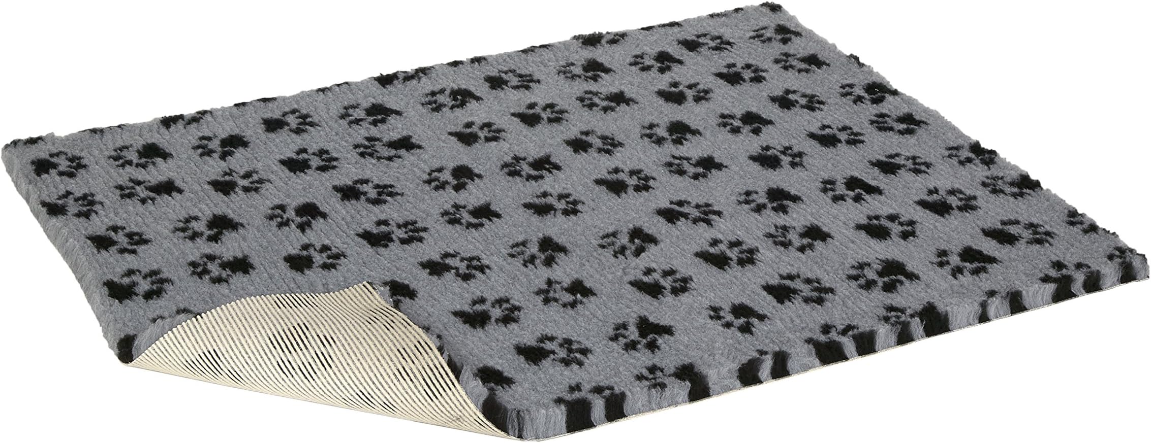 Vetbed Non-Slip Grey with Black Paw Print, 54 x 30-inch