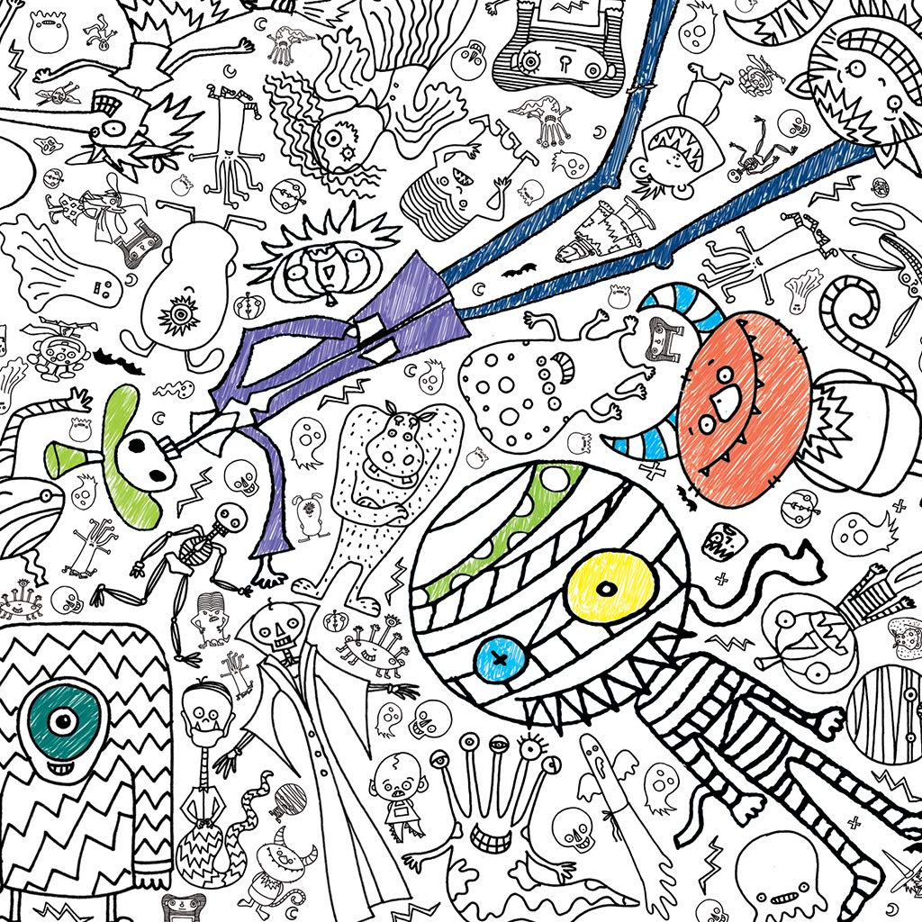 Coingallery Eggnogg children Colour-in Giant poster/Tablecloth Monsters and Ghosts Halloween