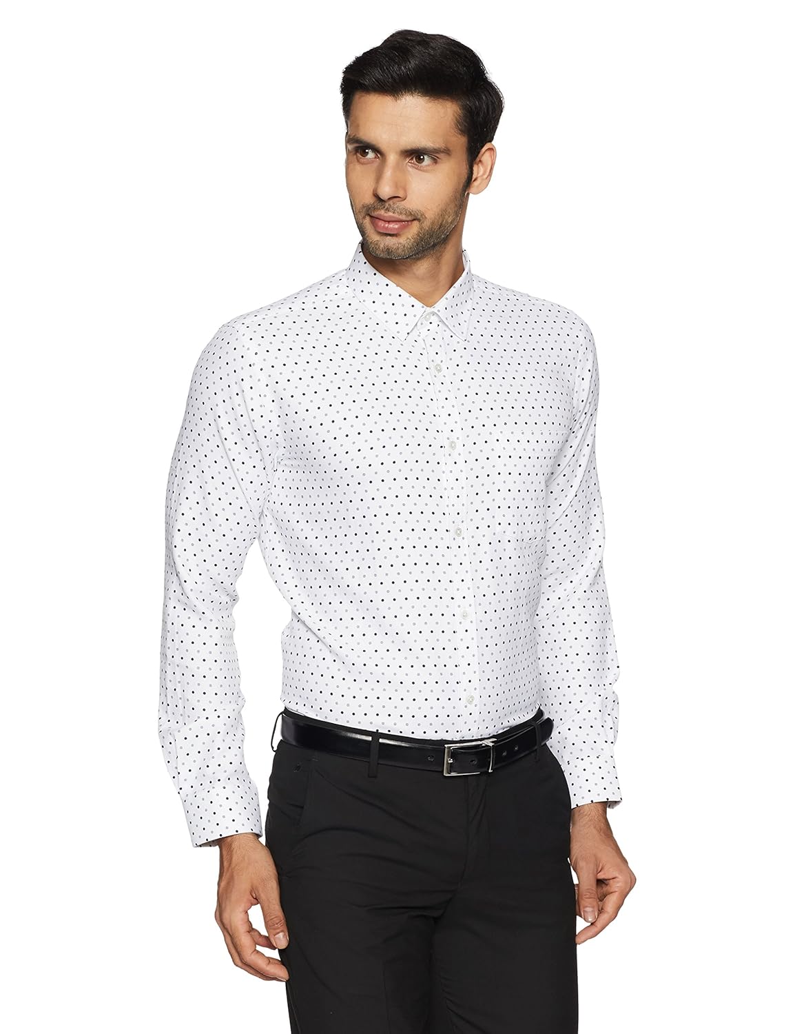 next look men's solid slim fit formal shirt