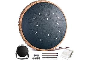 Lronbird Steel Tongue Drum 12 Inch 13 Notes Hand Drums with Travel Bag Mallets Music Book, C Major Musical Instruments for Adults - Concert Percussion - Sound Healing (Navy)