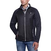 Little Donkey Andy Men's Insulated Thermal Hybrid Jacket | Fleece Lined, Lightweight Warm Quilted Puffer Down Outerwear, Full Zip, 4 Pockets, Elastic Cuffs, Golf Hiking Running Cycling