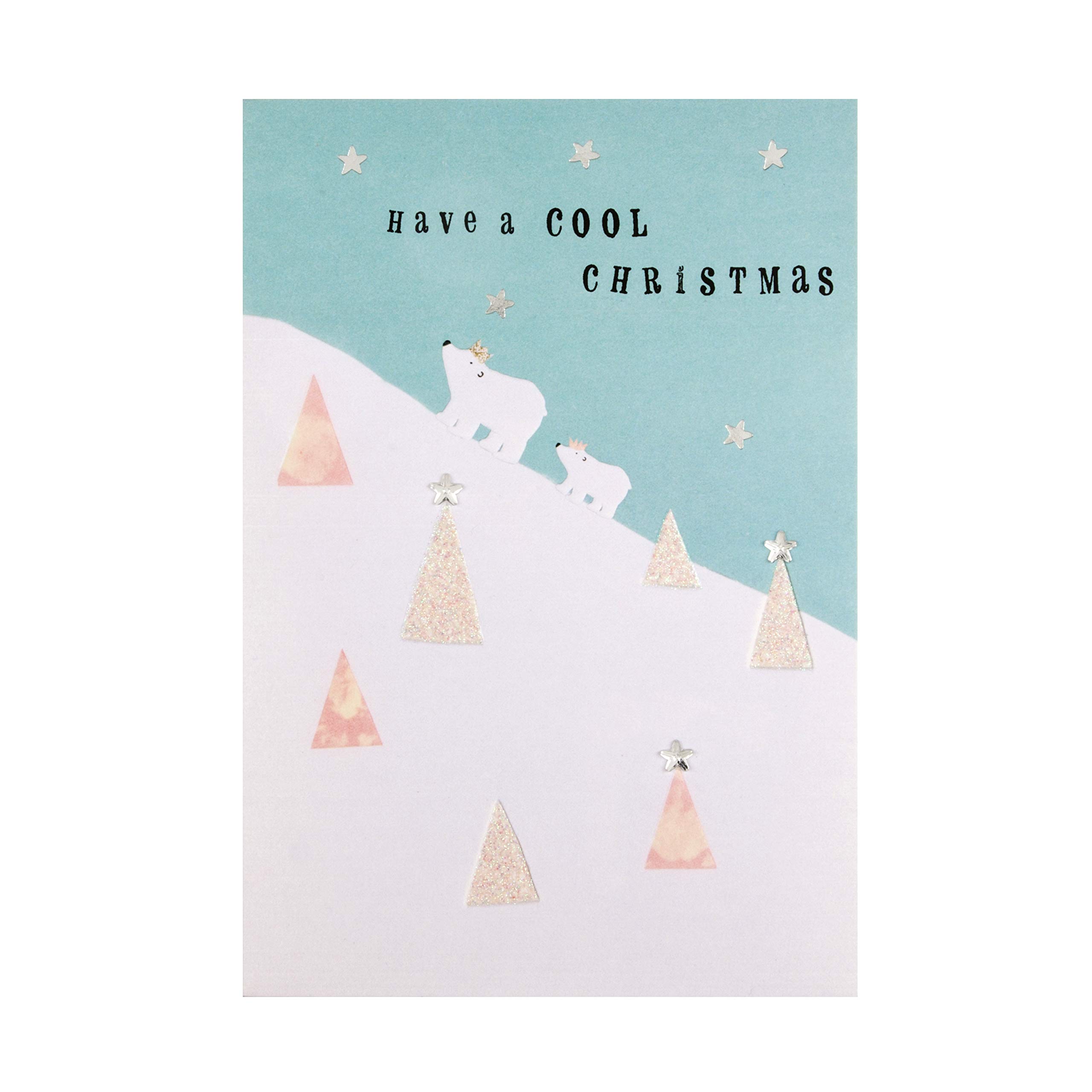 Christmas Card for Any Recipient from Hallmark - Embossed Polar Bear Design