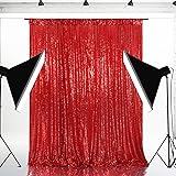 Eternal Beauty Red Sequin Backdrop, 8x8 Ft Glitter