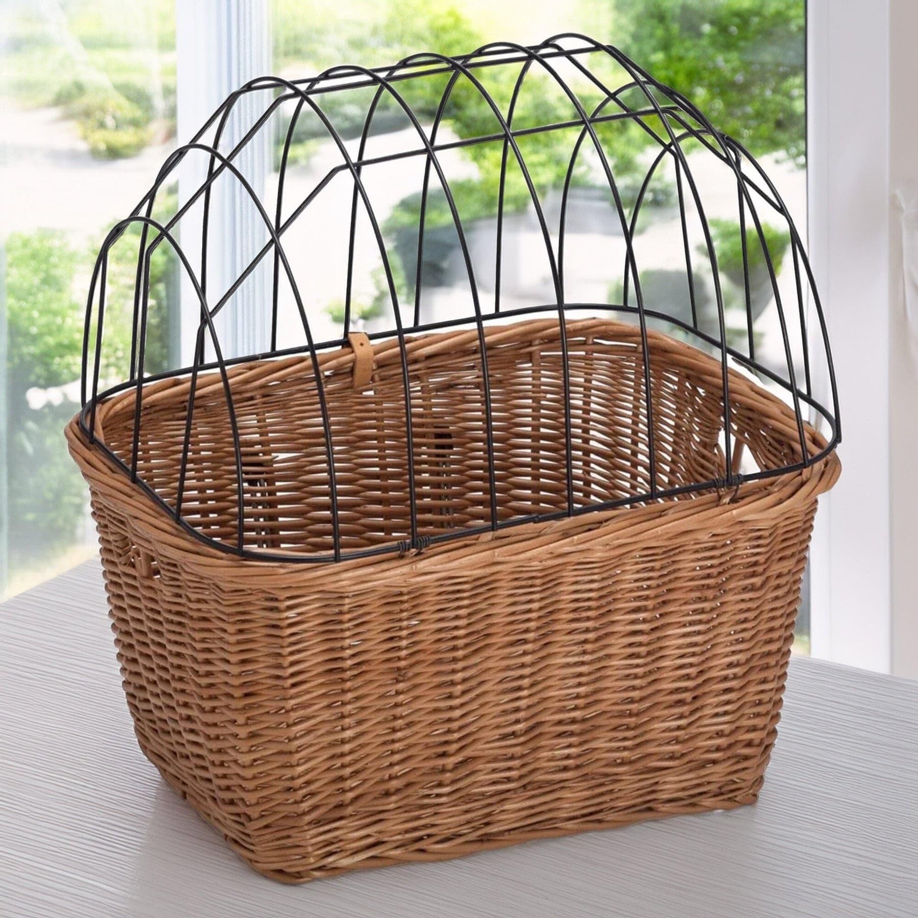 Prestige Wicker Pet Carrier Bicycle Basket