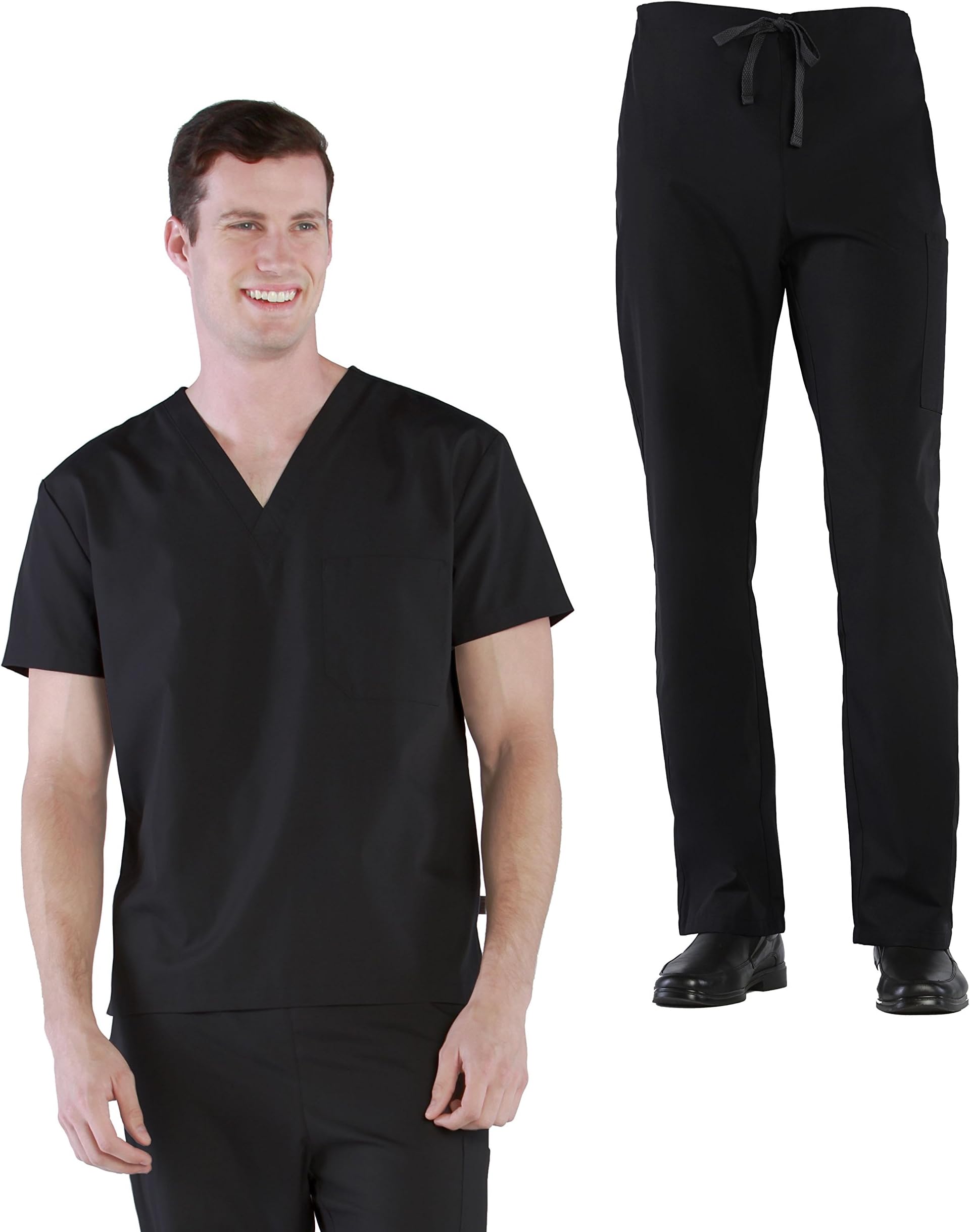 Tru Basic Unisex V-Neck Top 10101 & Drawstring Cargo Pant 90101 Scrub Set