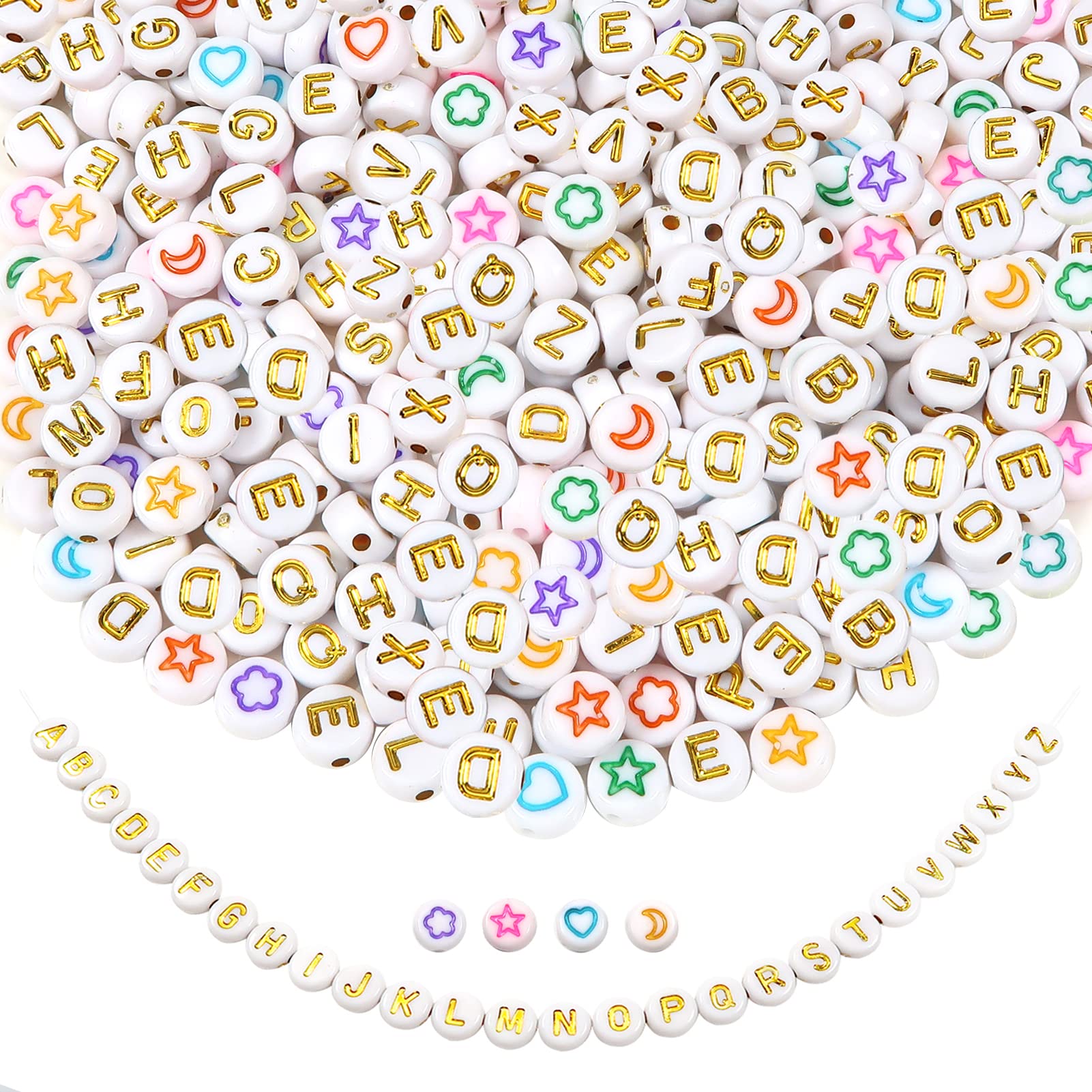 TOAOB 300pcs 6mm Acrylic Letter Alphabet Beads A to Z Cubes White for Bracelet Necklace Jewelry Making