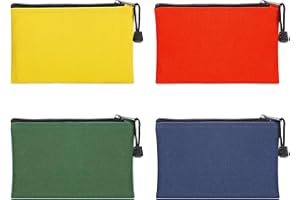 ANPHSIN 7''x4.7'' Canvas Tool Bags Pouches - 4 Pack Heavy Duty Zipper Pouch Set, Multipurpose Small Tools Storage Organizer with Dependable Zipper