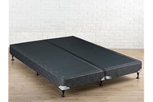 Mattress Solution 4-Inch Sturdy Box Spring for Mattress Support-Durable and Fully Assembled, Natural Wood Foundation for Queen, White