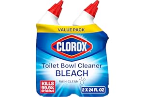 Clorox Toilet Bowl Cleaner Bleach, Rain Clean, 24 Fluid Ounces, Pack of 2 (Package May Vary)