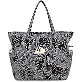 Octsky Large Beach Bags for Women - Waterproof Sandproof Beach Tote with Dual Zipper and Wet Pocket - 3 Outside Pockets