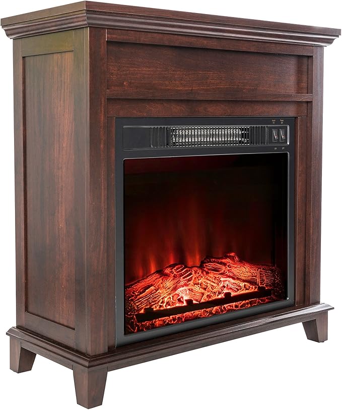Amazon Com Akdy 27 Electric Fireplace Freestanding Brown Wooden
