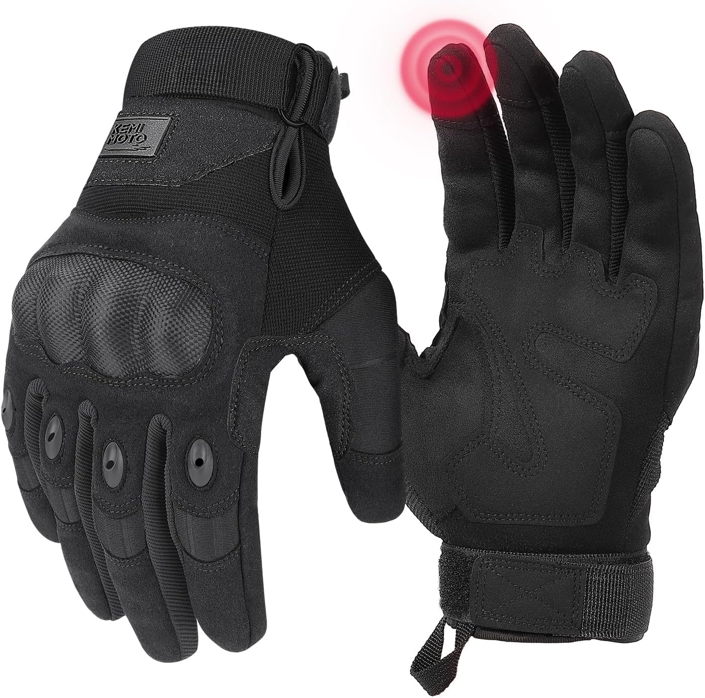 KEMIMOTO Tactical Gloves for Men, Touchscreen Combat Gloves with Hard PVC Shell Protector for Work Sports Motorcycle Cycling Tactical Airsoft Paintball Hunting Hiking Climbing
