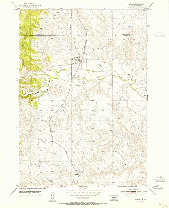 YellowMaps Hermosa SD topo map, 124000 Scale, 7.5 X 7.5